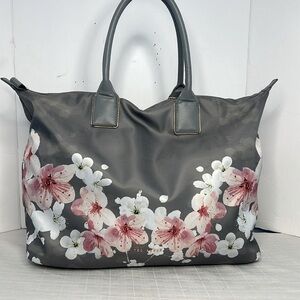 TED BAKER WOMEN HANDBAG TOTE OCEANA ORIENTAL BLOSSOM GRAY PINK